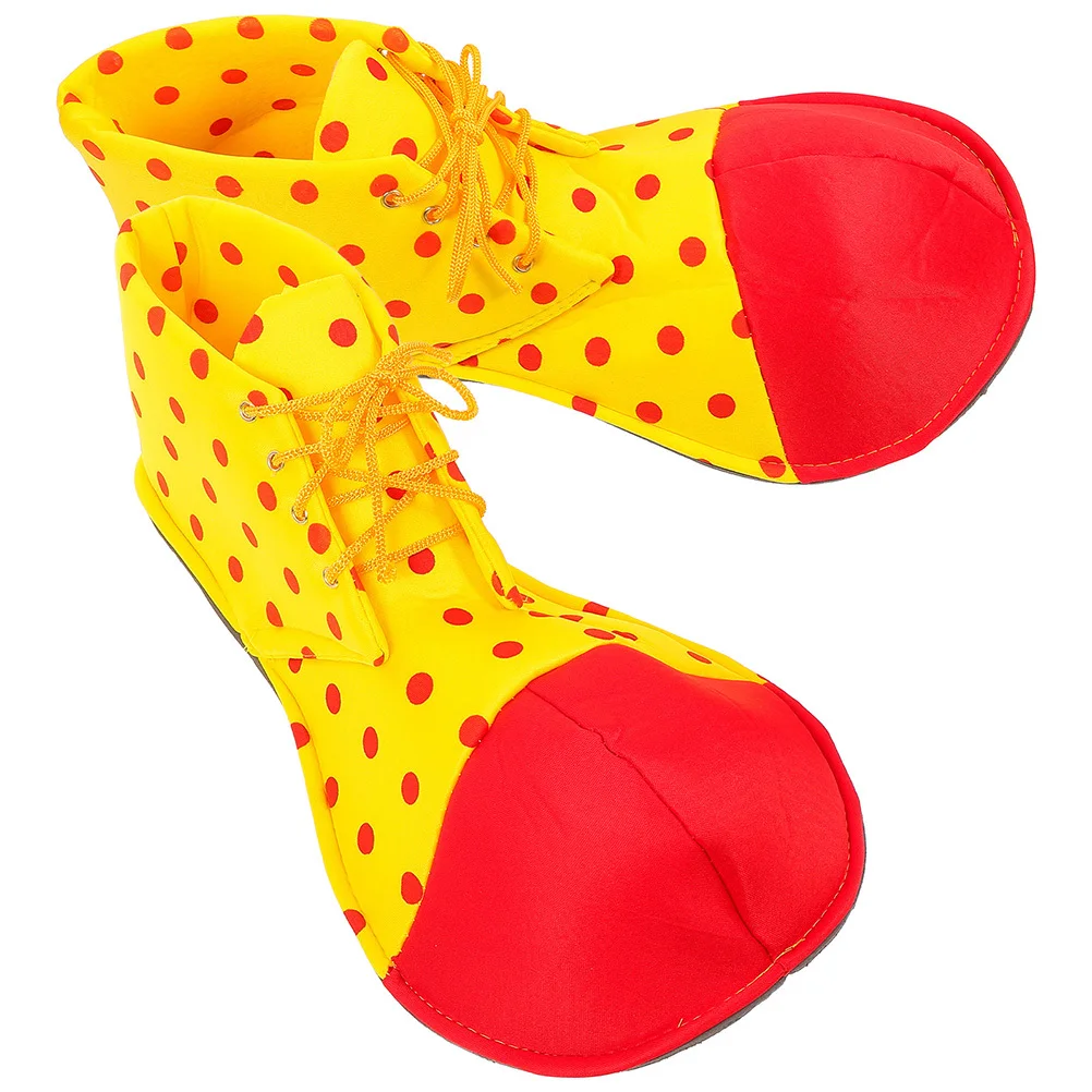 

1Pair Halloween Clown Cosplay Shoes Colorful Design Smooth Lines Big Clown Shoes for Adult Teen Party Performance Prop