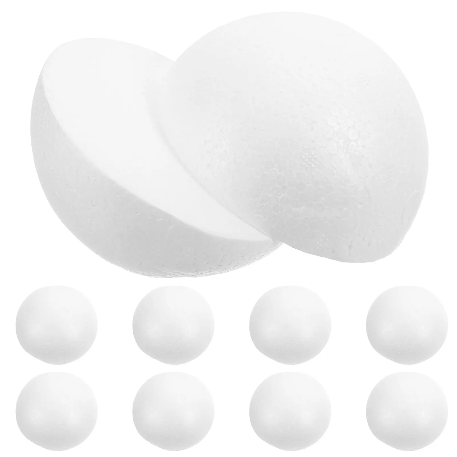 10Pcs Foam Half Sphere DIY Craft Supplies Unfinished Craft Foam Hemispheres for Painting Gluing Cutting Polishing Desktop Party