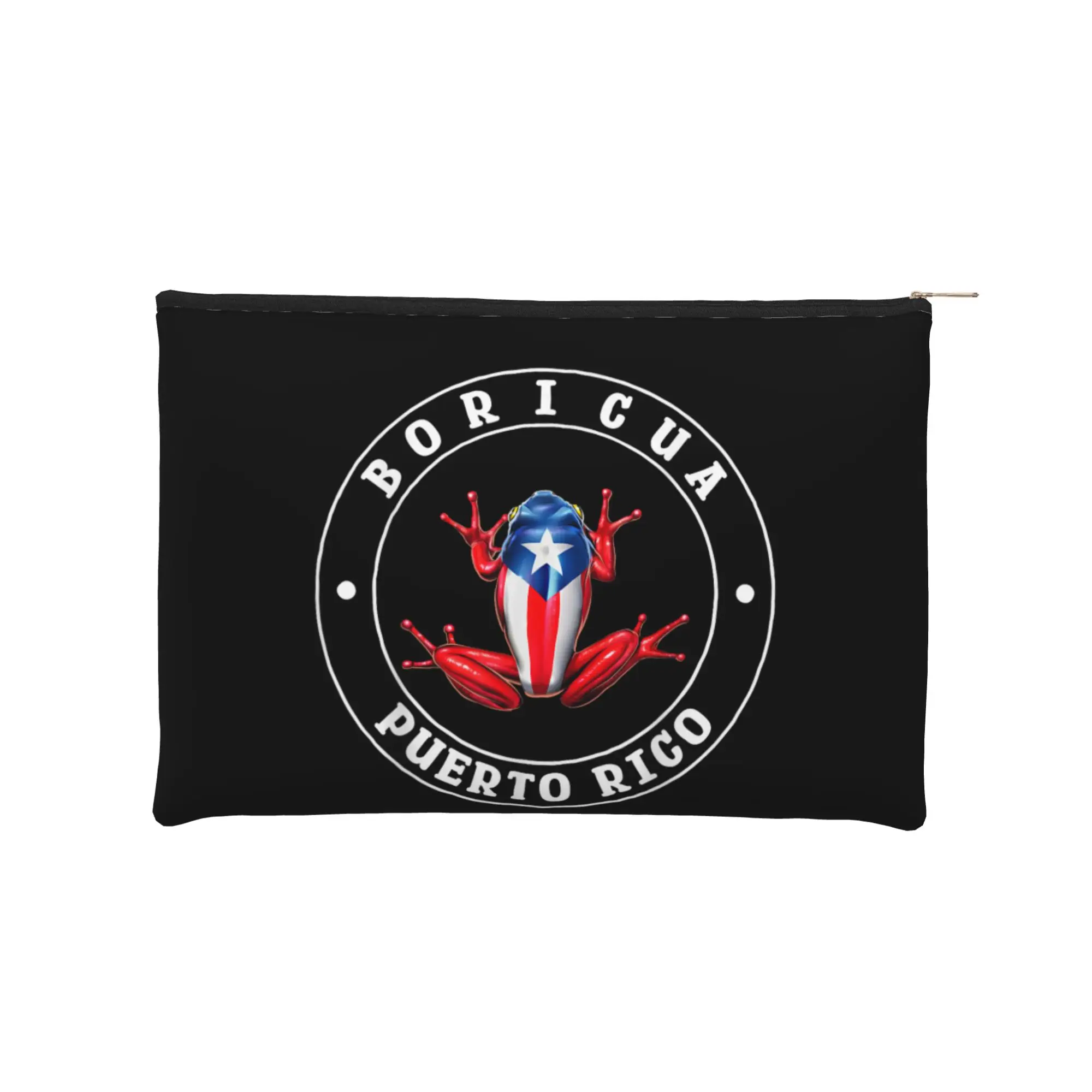 

Легкая косметичка Coqui Frog с флагом Пуэрто-Рико, 1 шт., на молнии, для туалетных принадлежностей, дорожная сумка для косметики и необходимых вещей