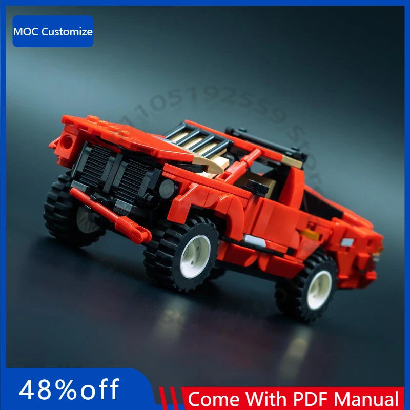 

603 детали: Скоростной гиперкар Hilux (Top Gear) MOC, модульный конструктор, популярная технология сборки, DIY, игрушка-конструктор для мальчиков, подарок