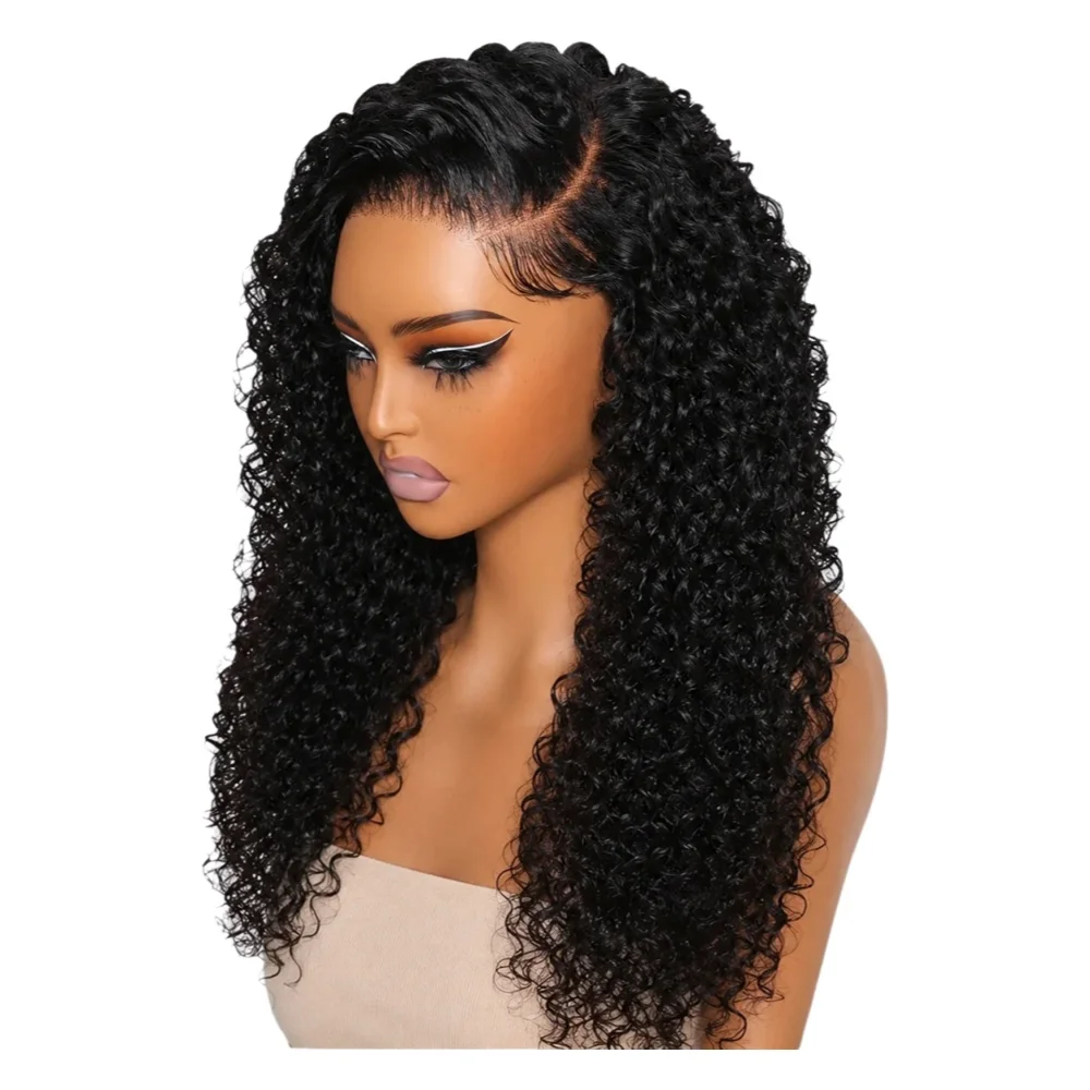 13x4 Burmesische Lockige Deep Wave Echthaar-Perücke, Klebefreie Nass-und-Wellige Lace Front Echthaar-Perücken für Frauen im Ausverkauf