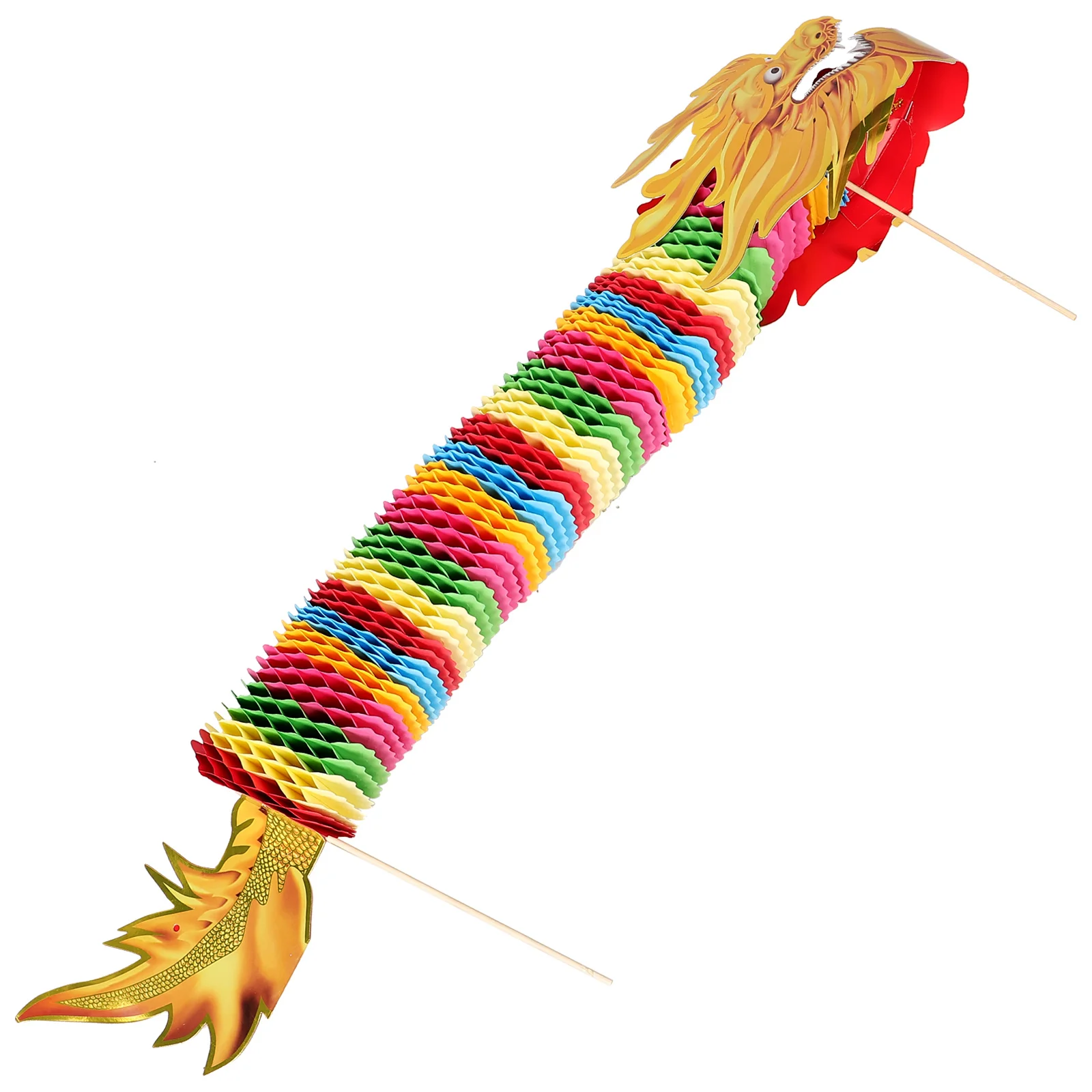 

1 Paper Dragon 1.5m Lightweight Chinese New Year Decorations Photo Props Party Supplies Handheld Toy Gift Idea