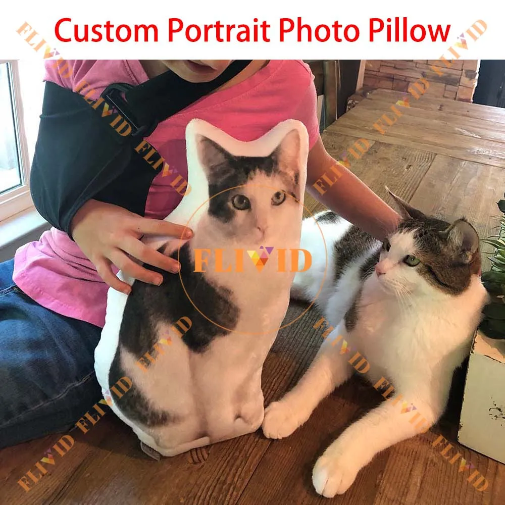 

Personalized 3D Cat Dog Pe Photo Pillow,Customized Portrait Family Brother Sister Pillow,Custom Human Shaped Pillows,Funny Gift