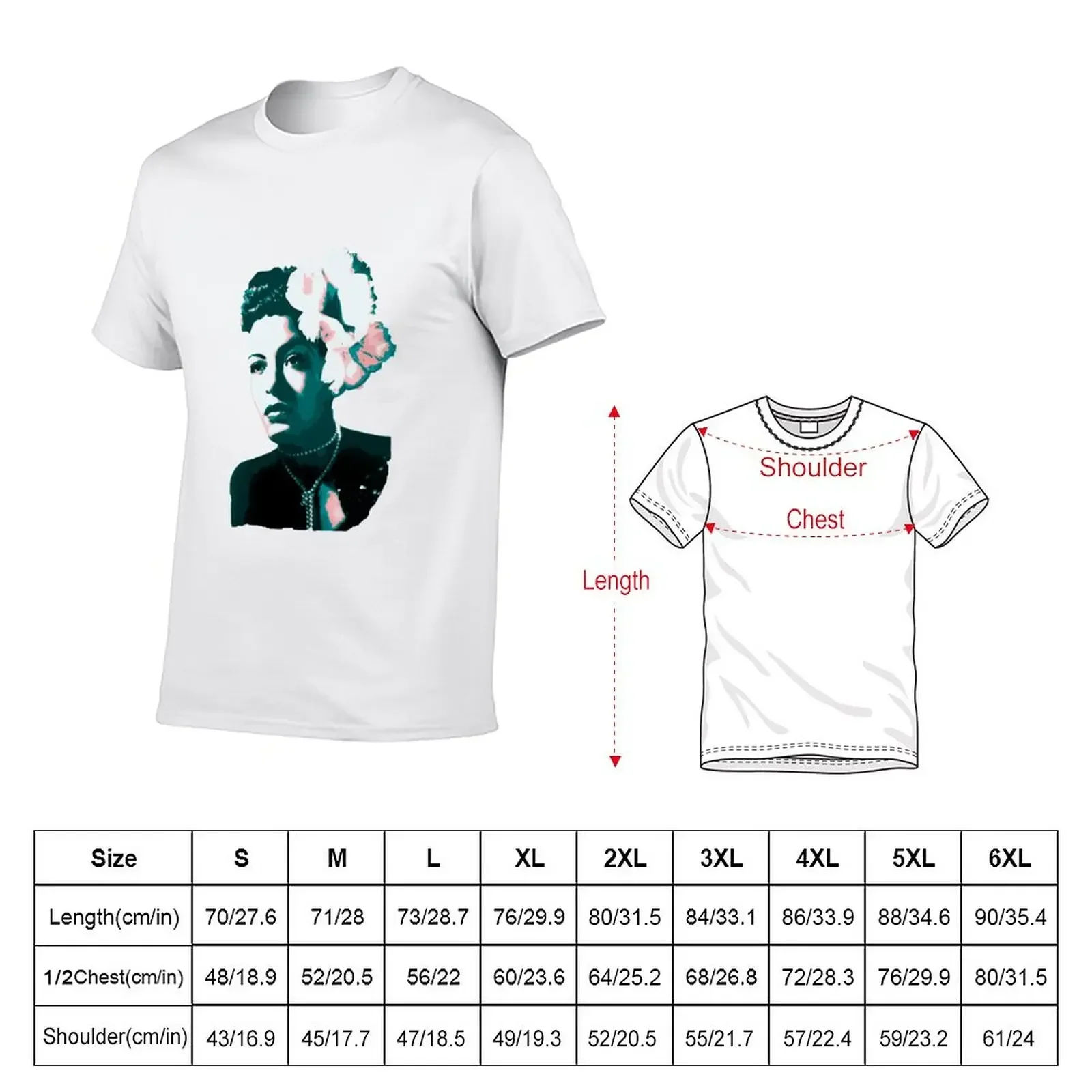 Billie Holiday T-Shirt korean fashion tops blacks men graphic t shirts