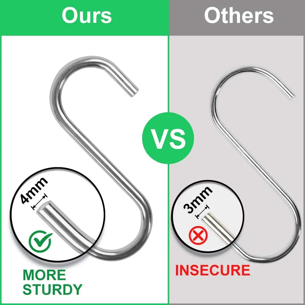 Gancho en forma de S de acero inoxidable para cocina, barandilla multifunción para dormitorio, Colgador de gancho, soporte de cierre, herramientas