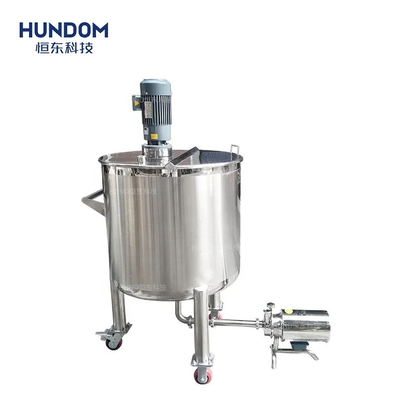 100L anti-corrosive chemical liquid mixing tank with agitator mixer and transfer pump