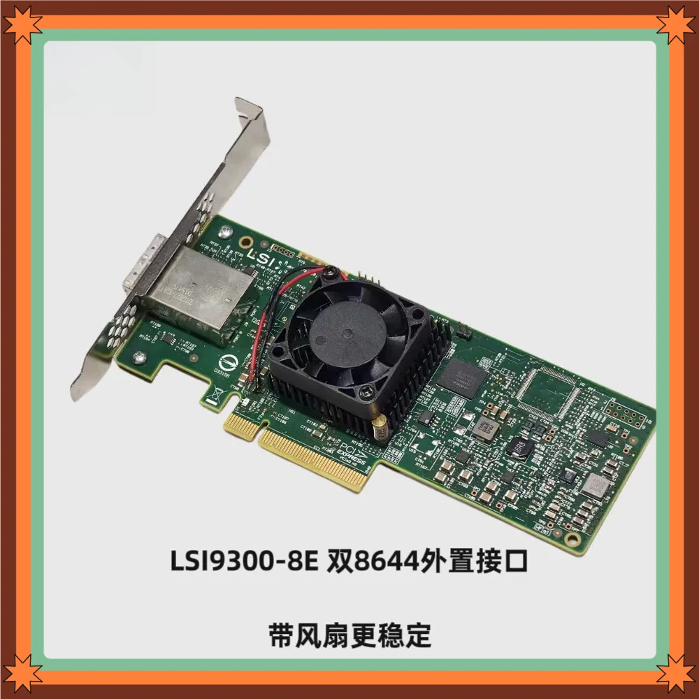 LSI 9300-8E 3008 HBA card it mode 12G dual 8644 external SAS pass-through card with fan 150