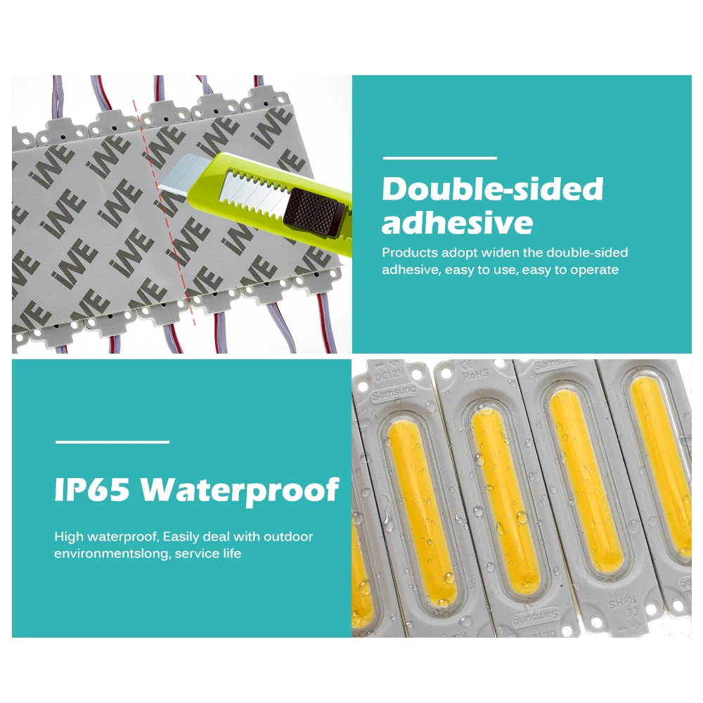 LED Module DC12V 2W Waterproof LED Modules for Outdoor Advertisement Design Backlight Module RGB White Blue Red Green 20pcs/lot