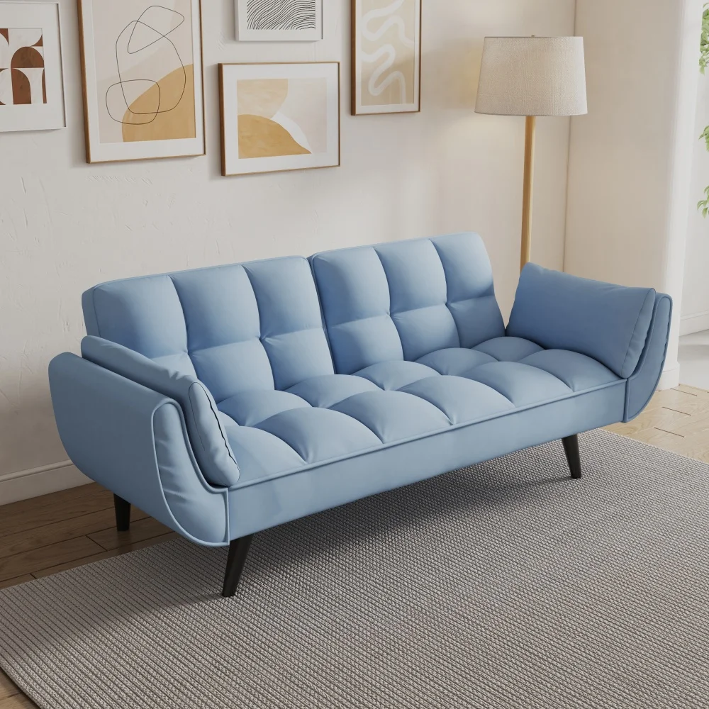 

57 "blue sofa Soft two armrests throw pillow pillow comfortable fit apartment bedroom small space, Living Room Sofas