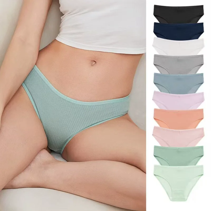 10 Pcs Set Of Cotton Thread Women's Simple Triangle Pants Breathable And Comfortable Sexy Underwear Women's Casual Triangle Pant