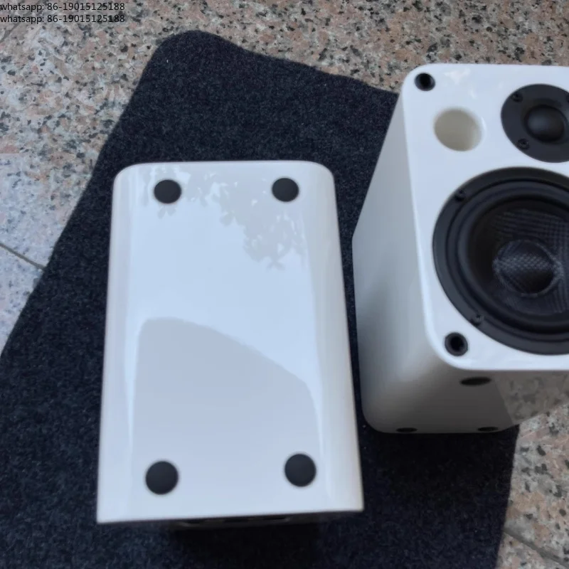 1PCS 3.5 Inch Piano Paint Wooden Box Speaker 4 Ohm 25 Watt Black Fiber Basin Silk Film Tweeter Bookshelf Speaker