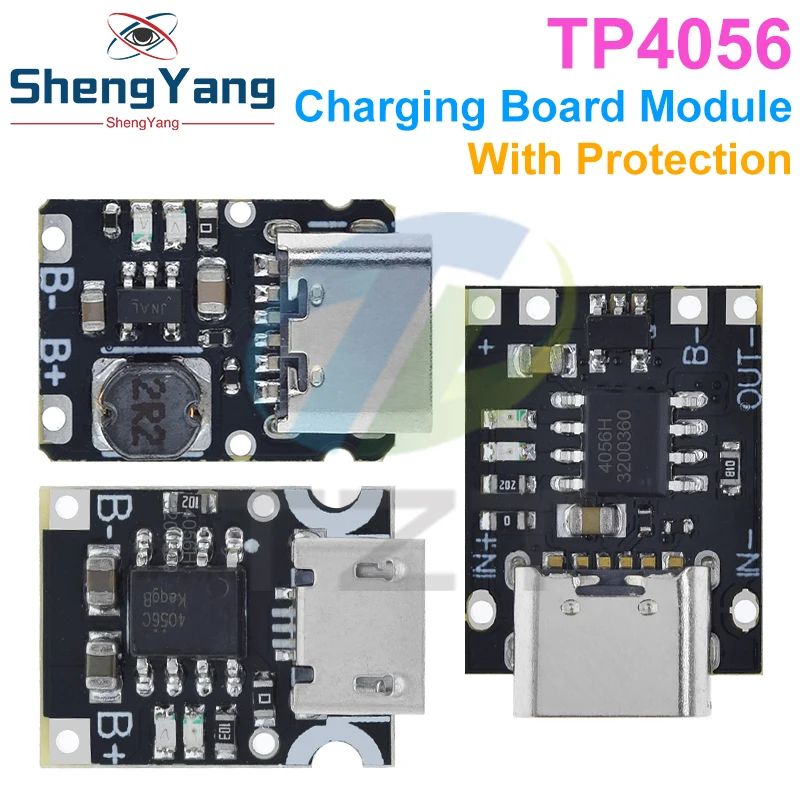 5PCS Type-C USB TP4056 1A Lithium Battery Charging Protection Board Module Polymer Battery