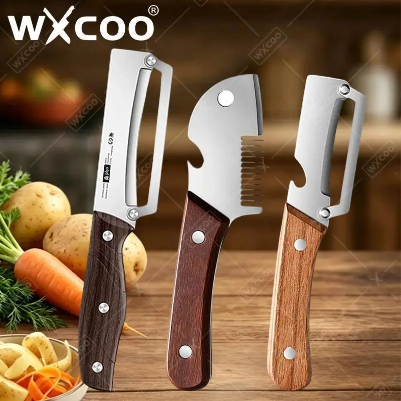 3-in-1Kitchen Peeler Fruit Knife Multifunction Vegetable Peeler Bottle Opener Slicing Kitchen-Specific Peeler Stainless Steel