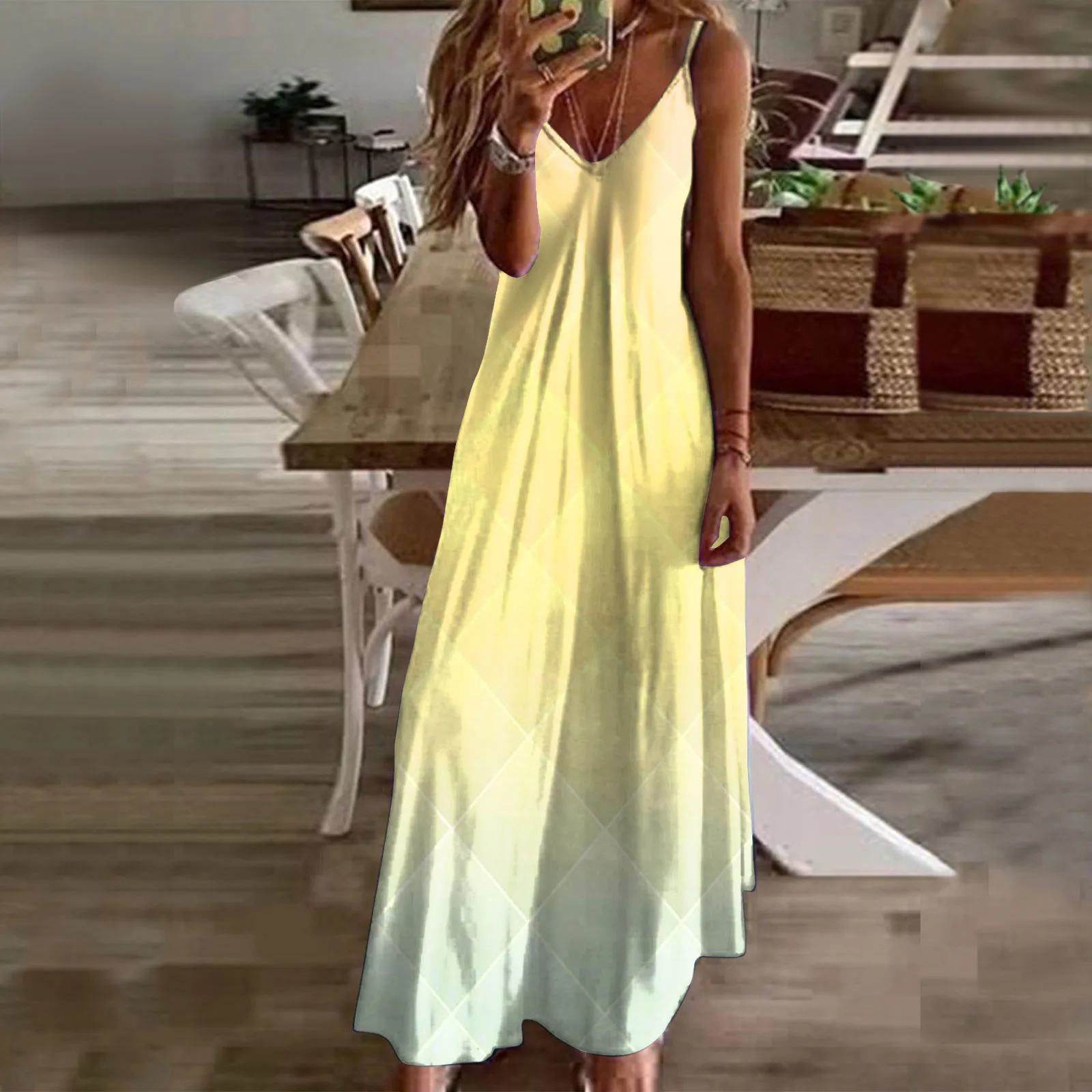 

2024 Summer Bohemian Women's Slip Dress Long A-line Oversize Casual Dresses Female Elegant New Spring Lady Loose Beach Clothes