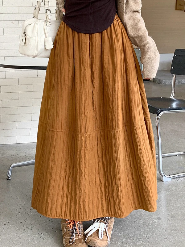 

Retro Texture 3D Flower Bud Skirt High Waist Versatile Mid-Length Puffy f-Length Skirt for Women Winter 2025 New Sle