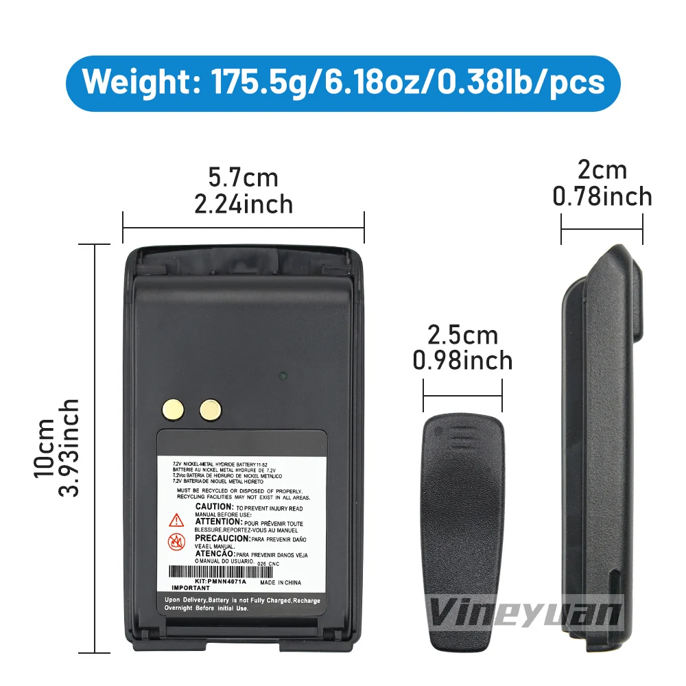 PMNN4071A 1800mAh Ni-MH Replacement Battery for Motorola Mag One A6 A8 A8D BPR40 Two Way Radio Battery PMNN4071 PMNN4071AR