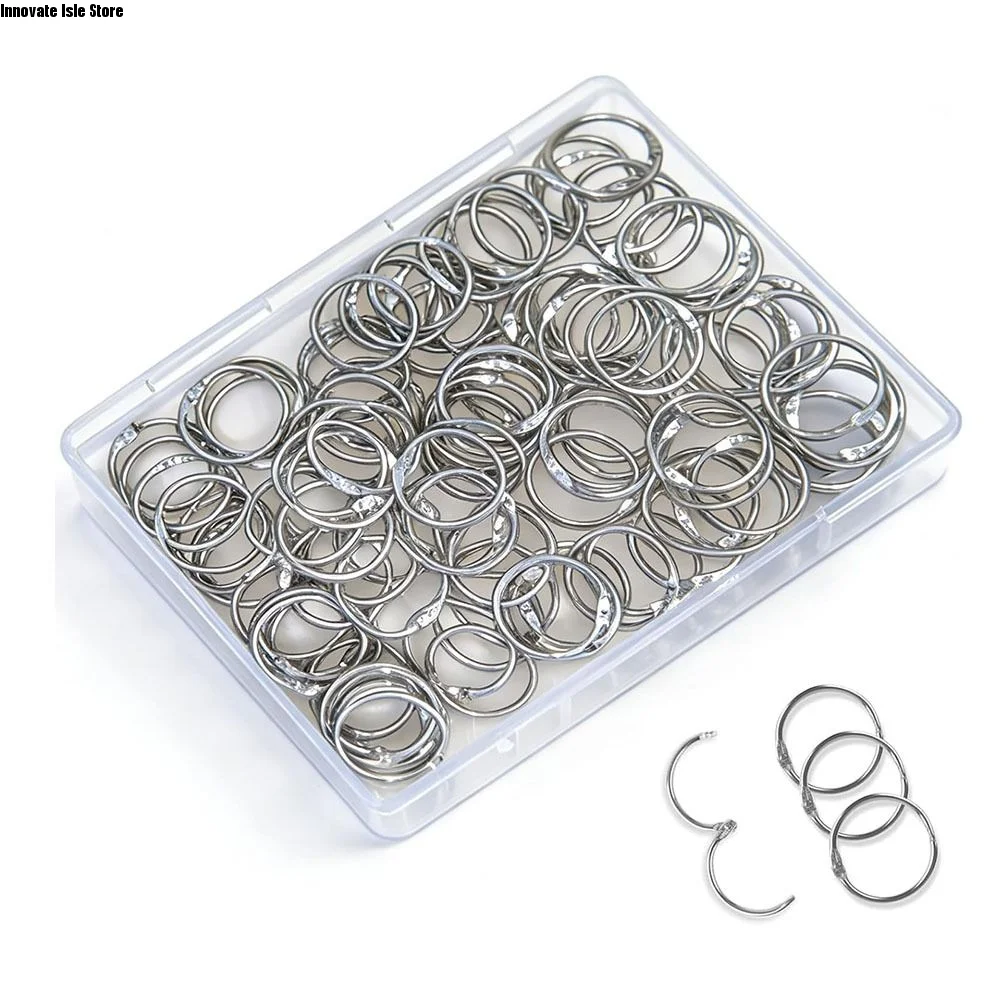 50Pcs O Ring Metal Binder Rings Sturdy Assorted Sizes Keychain Rings Opening Ring Binding Hoops Book Binder Rings