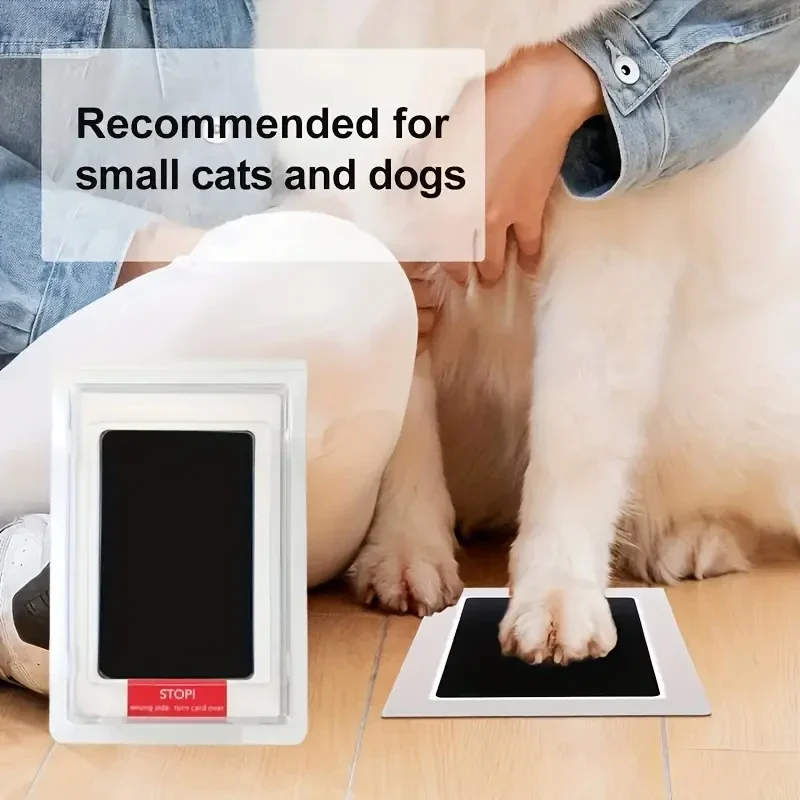 

Набор для отпечатков лап домашних животных с 1 чернильной подушкой и 2 карточками для отпечатков безопасная Нетоксичная печать детских следов отпечатков лап домашних животных Рождественский подарок