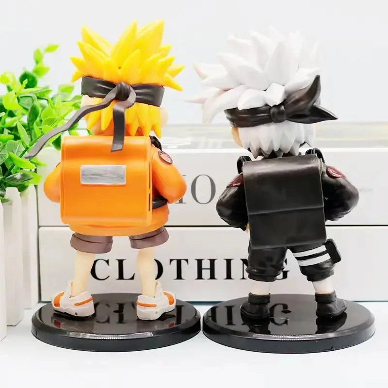 15.5cm Anime Naruto Figure Kawaii Uzumaki Hatake Kakashi satchel Figural PVC Model Toys Collect Desktop Ornament Decoration Gift