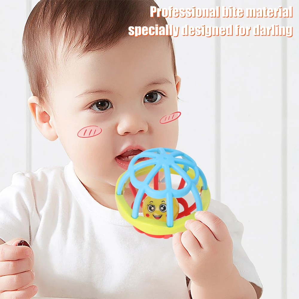 Baby Early Education Rattle Hand Grasp Sensory Ball Toys Soft Glue Grasp Molar Ball Neonate Teether Stick Puzzle Training Toys