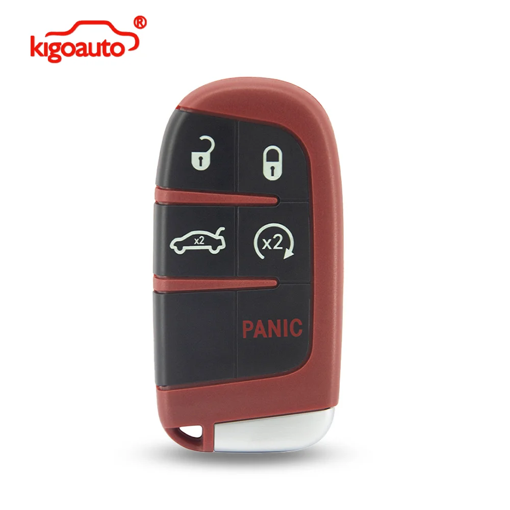 Kigoauto FCC M3N-40821302 Red Smart Key Shell 5 Button Y159 for 2011-2017 Dodge Charger Challenger Chrysler 300