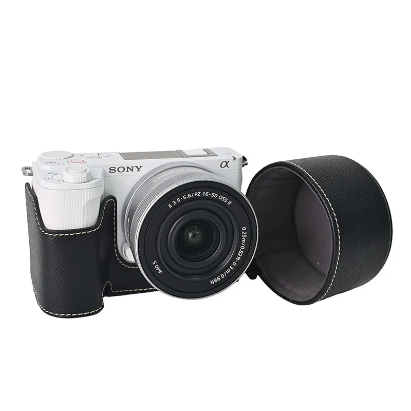 PU Leather Camera Half Case Protector for Sony ZV-E10 II Mark II ZVE10M2 ZVE10 II Battery Openning Base Cover