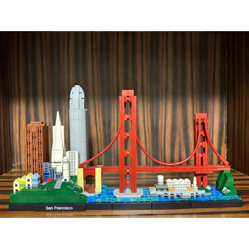 

565 шт., креативная серия, украшения, Сан-Франциско, Skyline, головоломка для мальчиков и девочек, сборка, строительные блоки, игрушка, подарок на день рождения