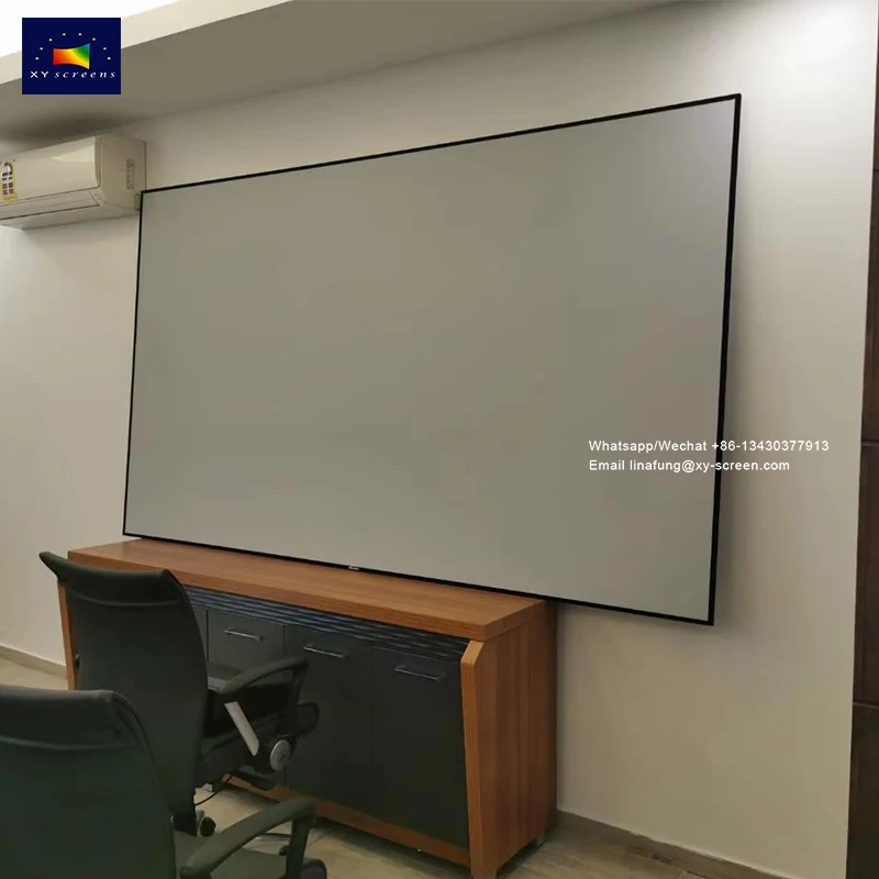 XY Screens ALR Grey Slim Bezel Fixed Frame Projector Screens Light Gray Ultra Thin Frame Projection ScreenProjection Screen