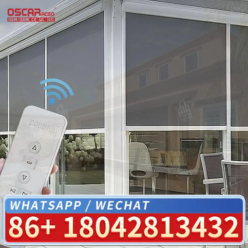 

Waterproof Motorized Retractable Outdoor Blinds Patio Screens Zip Screens for Garden Balcony Porch Rolling Blind