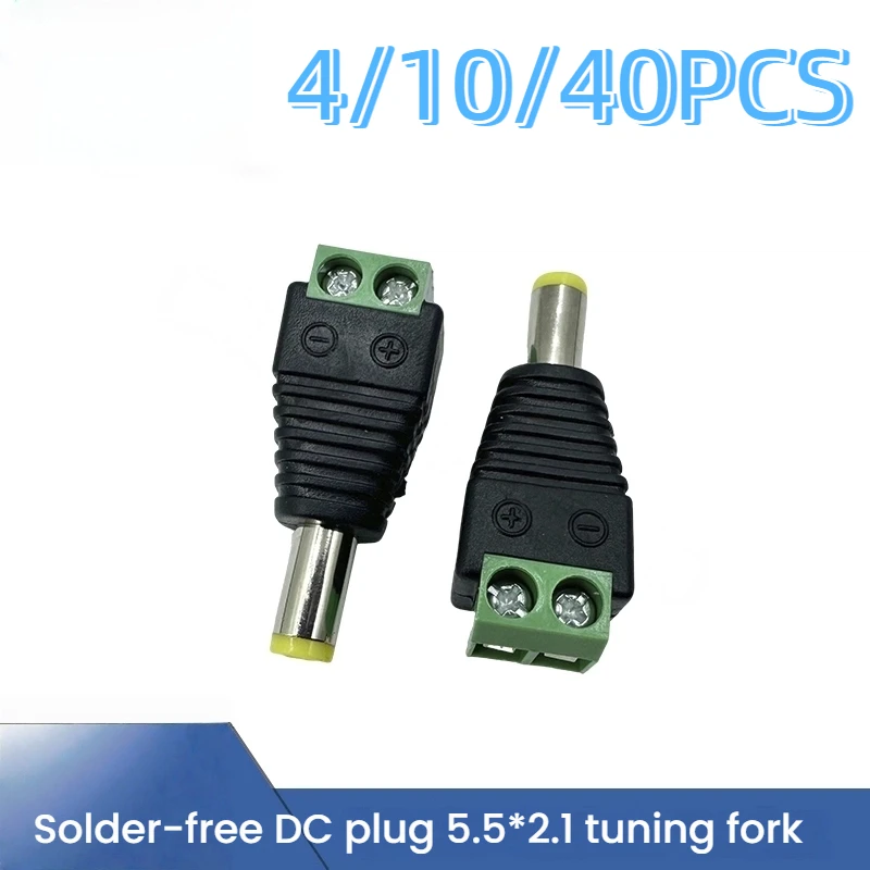 

40/10/4 Pcs 2.1mm x 5.5mm DC Power Male-Female Connector for CCTV Camera & LED Strip Connections