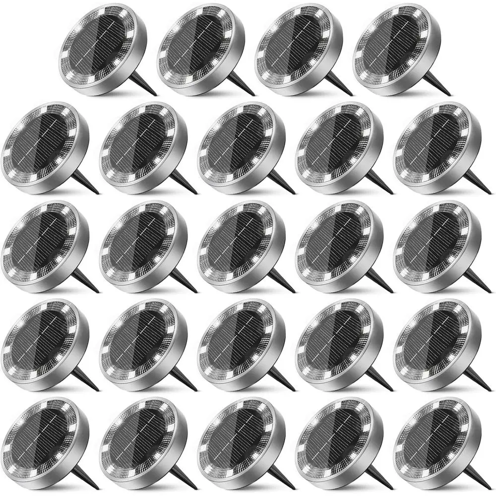 

Outdoor LED Ground Lights, 24 Pack, Waterproof IP68, Rust-Resistant, Suitable for Garden, Yard, Lawn, Walkway, Driveway, Cool Wh