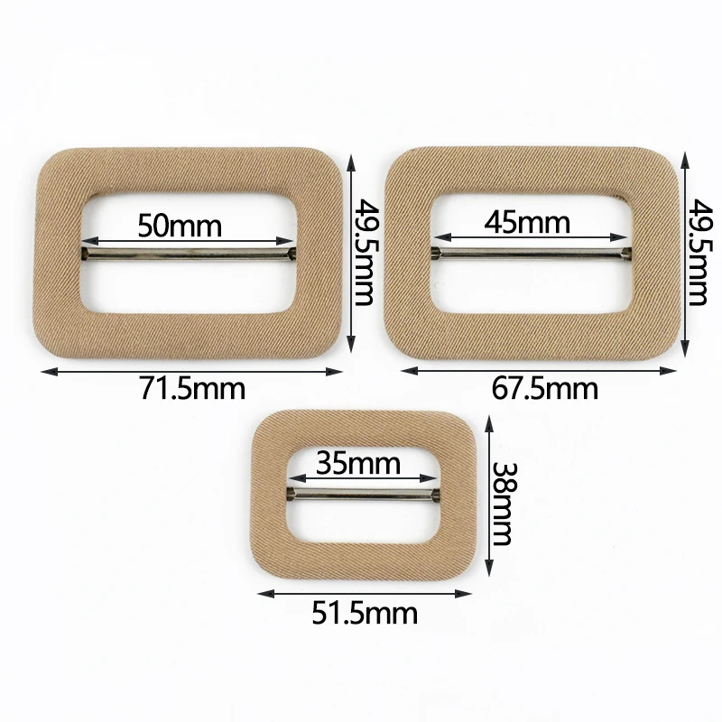 2Pcs 35/45/50mm Metal Tri-Glide Pin Buckle Waistband Slider Adjustable Clasp for Bag Strap Belt Buckles DIY Sewing Accessories