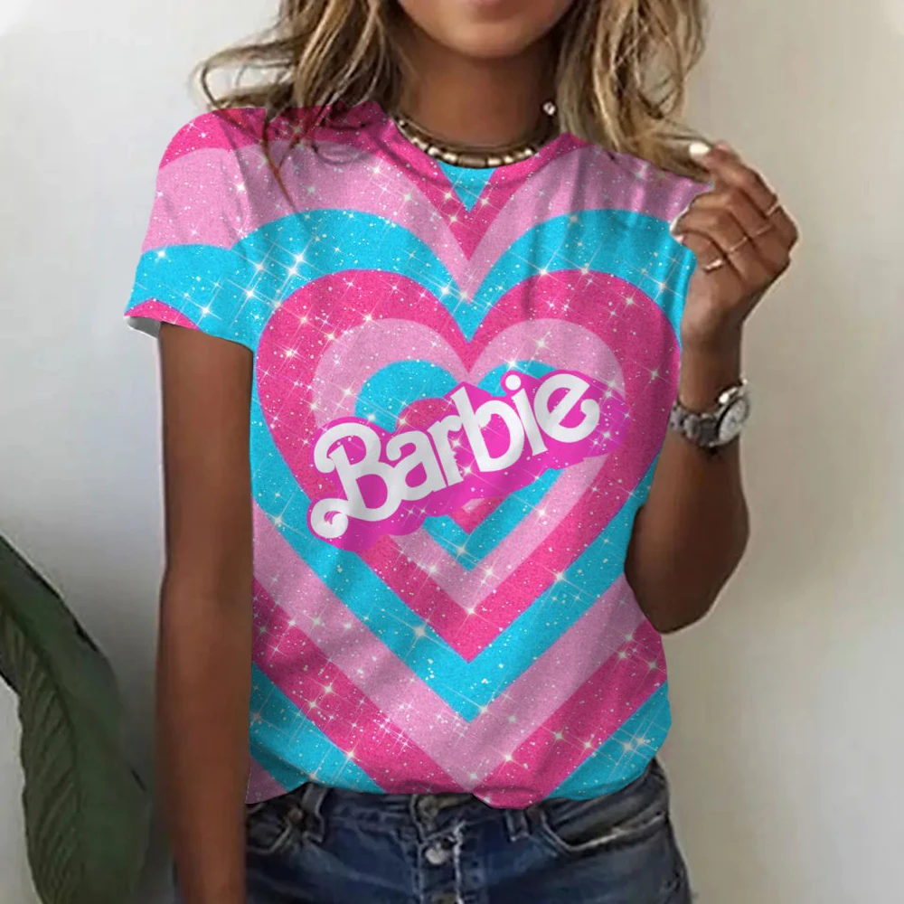 Women\'s T-Shirts Barbie lettering Printed Tee For Women High Street Classic Tops Stylish Soft Fashion Girlish Lovely Girls Gift