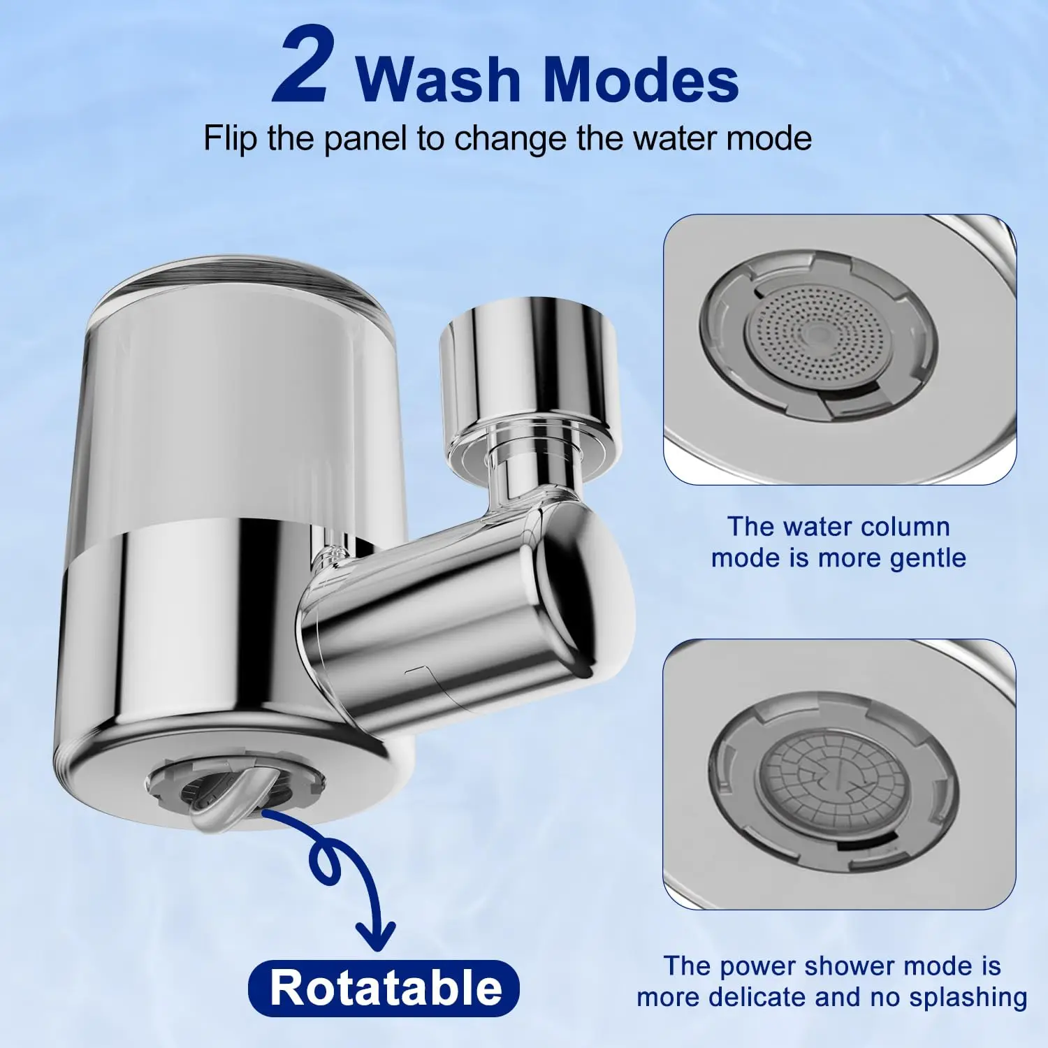 720 °   Rotation Wasserhahn Filter Universal Wasserhahn Einstellbare Dual Modus Sprayer Filter Wasser Sparende Düse Bad Wasserhahn Anschluss