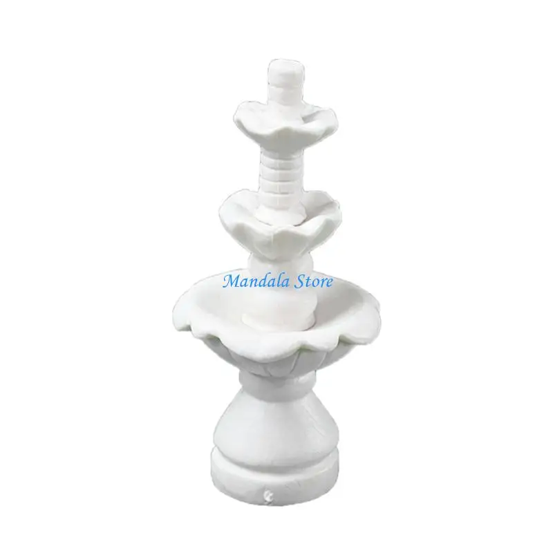 U2JC Miniature Fountain Decors Dollhouses Garden Accessories Miniature Landscape Ornament Water Feature Statue Scene Layouts