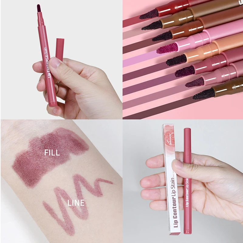 Trucco da donna Matita per labbra rosa Matita per labbra impermeabile Contorno labbra Macchia per labbra Penna per rossetto Matita per labbra morbida marrone opaco ad alto pigmento