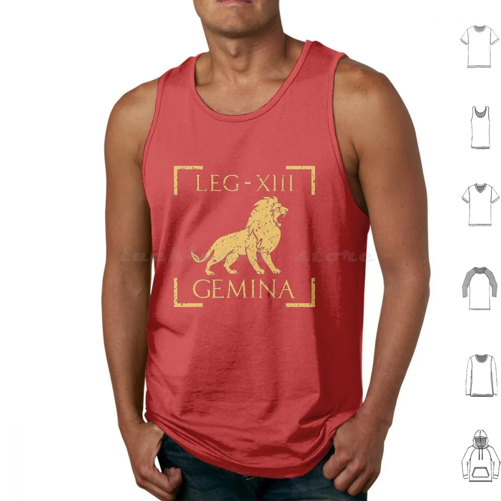 Legio Xiii Gemina Lion Emblem Roman Legion Tank Tops Vest Sleeveless Vexillum Roma Ancient Roman Roman Empire Roma Invicta