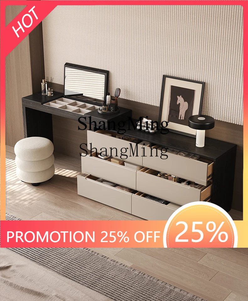 

CL Flip Top Dressing Table and Chest Integrated Modern Simple Flip Top Makeup Table Bedside Corner Storage Cabinet