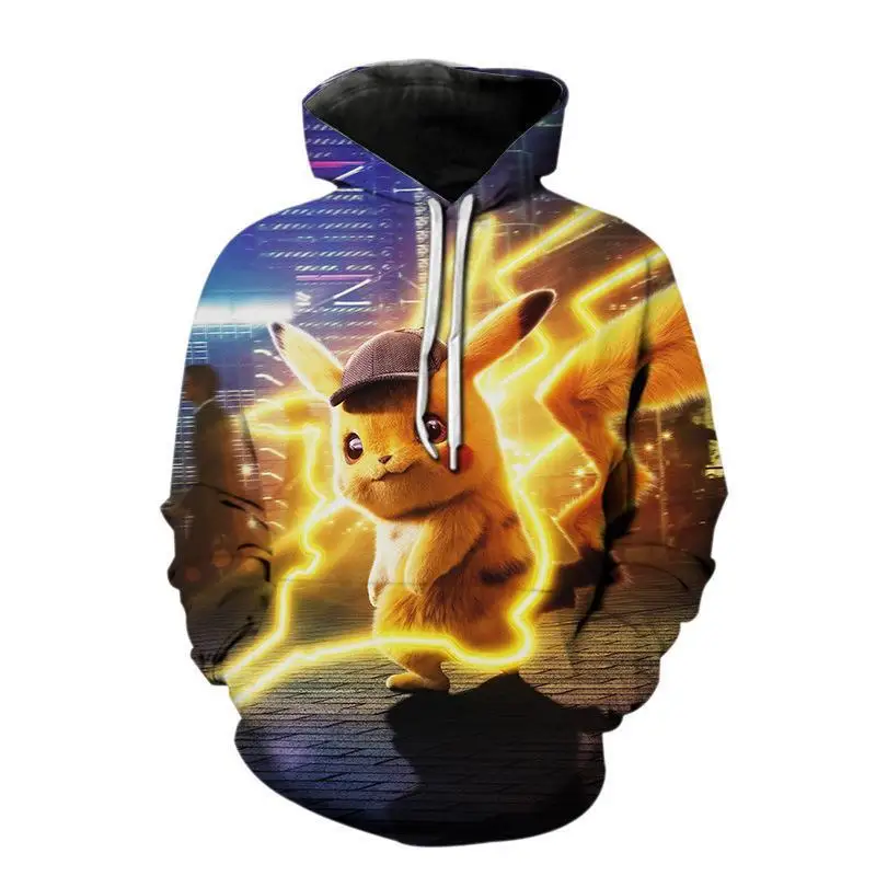 Spring New Two-dimensional Sweatshirt 3D Digital Printing Pokémon Hoodie Boys and Children Adult Pikachu's Best Gift