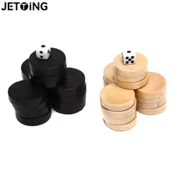 30 stücke Holz Zugluft Checkers Backgammon Schach Stück für Kind Bord Spiel 2 Würfel Täglichen Bord Spiele Intelligenz Spiele Entertainm