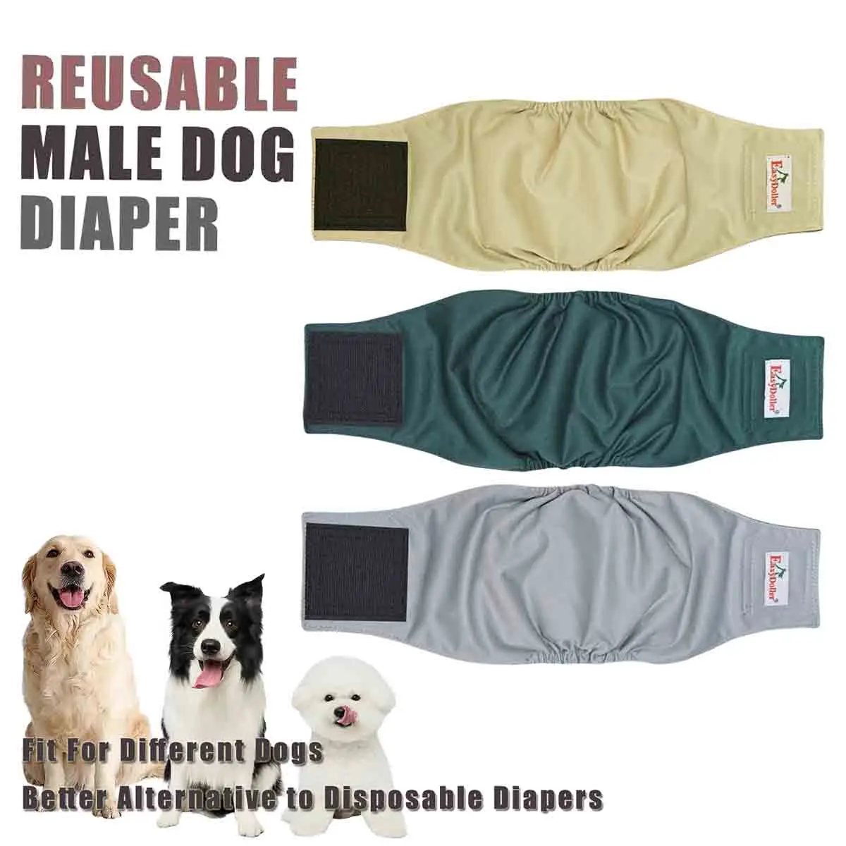 1PC Washable Reusable Pet Male Dog Cloth Diaper Physiological Sanitary Shorts Underwear Pant for Pet Dogs Nappy Belly band Wrap