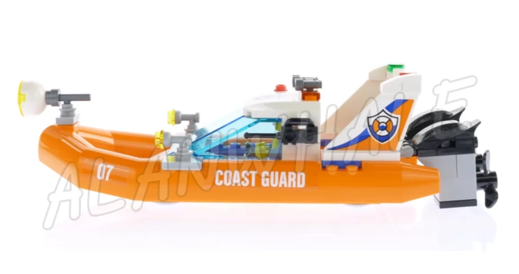 206pcs CIty Town Coast Guard Sailboat Rescue Craft Rock Island Shark 10752 Building Blocks Set Bricks Compatible with Model