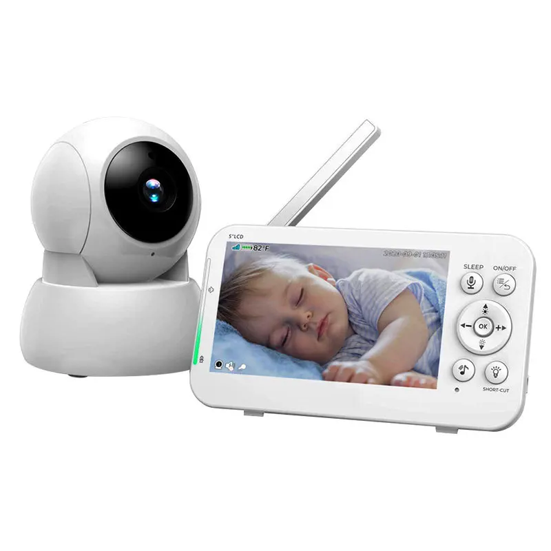 

5-Inch quasi-high definition with shaking head multi-function oversized battery baby monitor