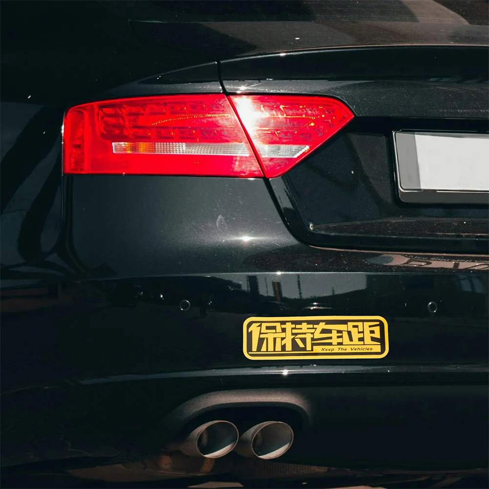 

5Pcs Reflective Car Stickers Scratch Warning Decals High Visibility Safety Reflector Keep Distance Vehicle Bumper Decals Car