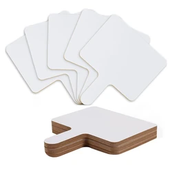 10Pcs 9.6X8inch Dry Erase Answers Paddle, Handhold Wooden White Board Double Sided Dry Erase Answer Board