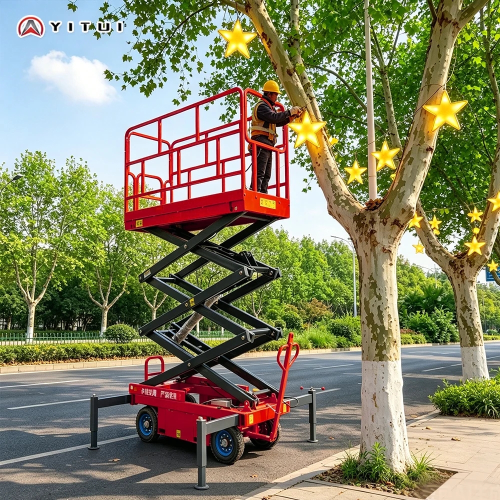 Customized Load‑Bearing Scissor Lift Platform, Mobile Self‑propelled Hydraulic Lifter For Warehouse Stock Management