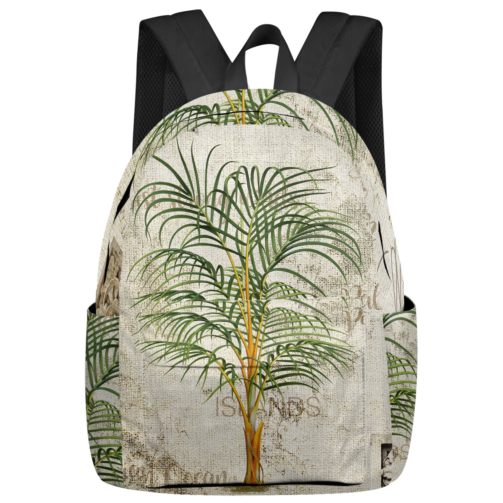 Vintage Tropical Plant Palm Tree Backpack Teenagers Student School Bags Laptop Custom Backpack for Men Women Travel Bag