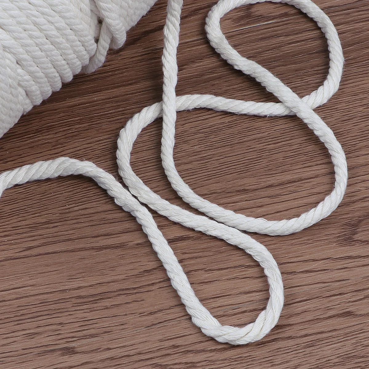 

100M Cotton Rope 6Mm Natural Unbleached Twisted Cord For Macrame Diy Craft Braiding Stringing Binding Cotton String Handicraft