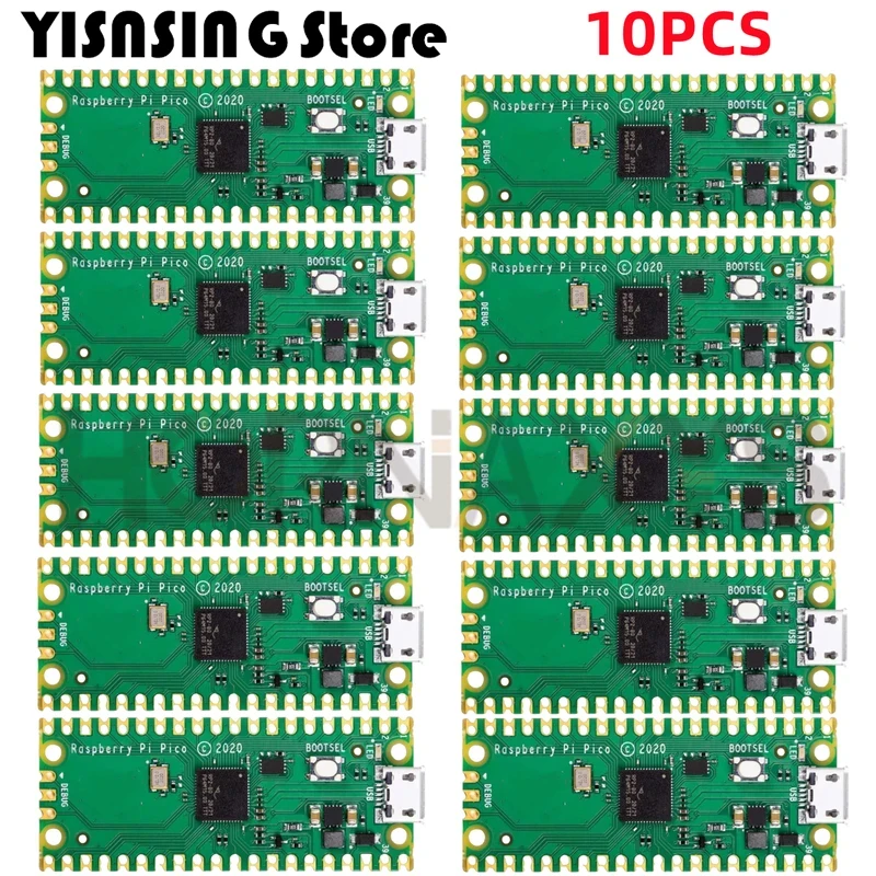 10pcs/Official Raspberry Pi Pico Board RP2040 Dual-Core 264KB ARM Low-Power Microcomputers High-Performance Cortex-M0  Processor