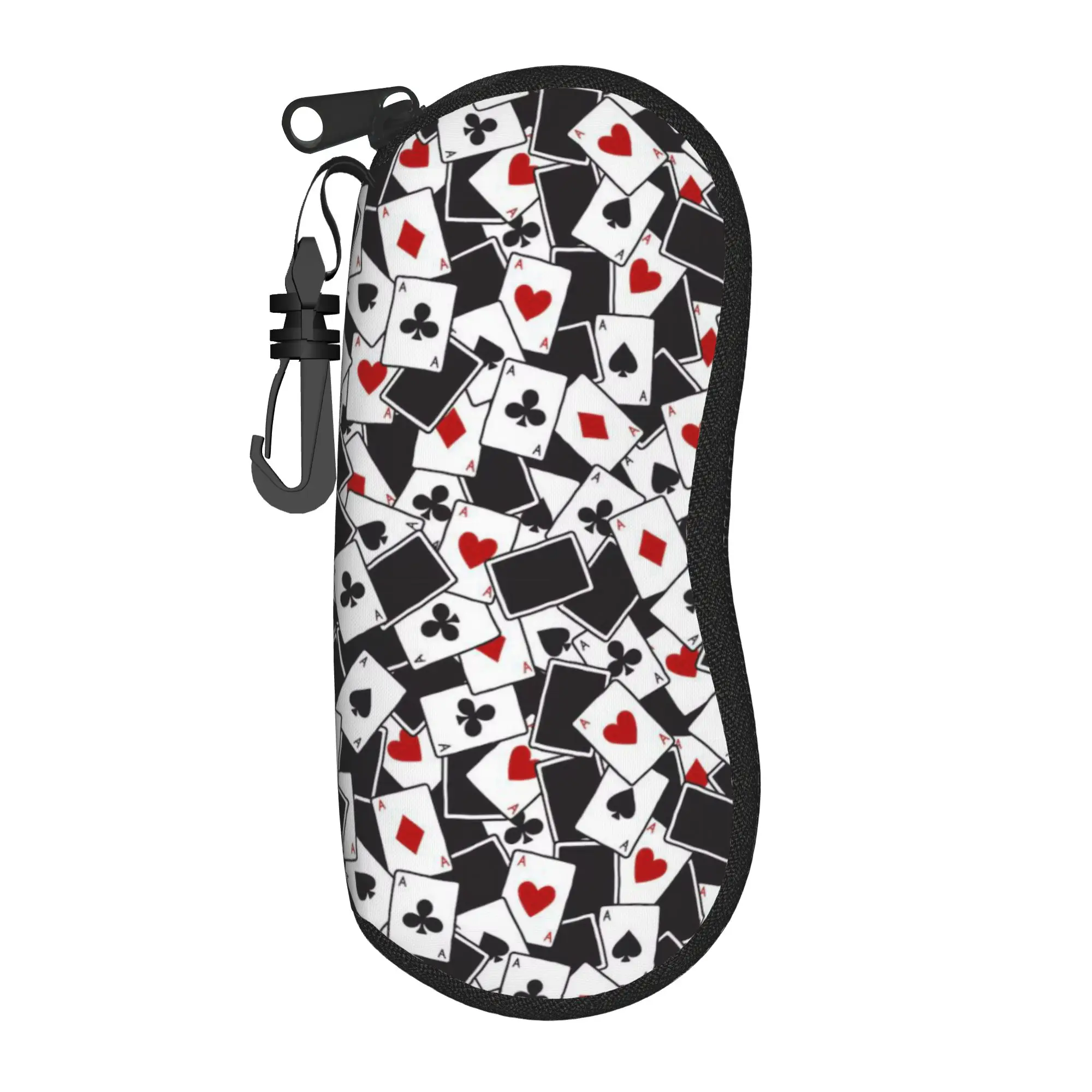 Poker Background Card Glasses Case Gifts For Women  Accessories  Eyewear Storage Box Cute Eye Contacts Case